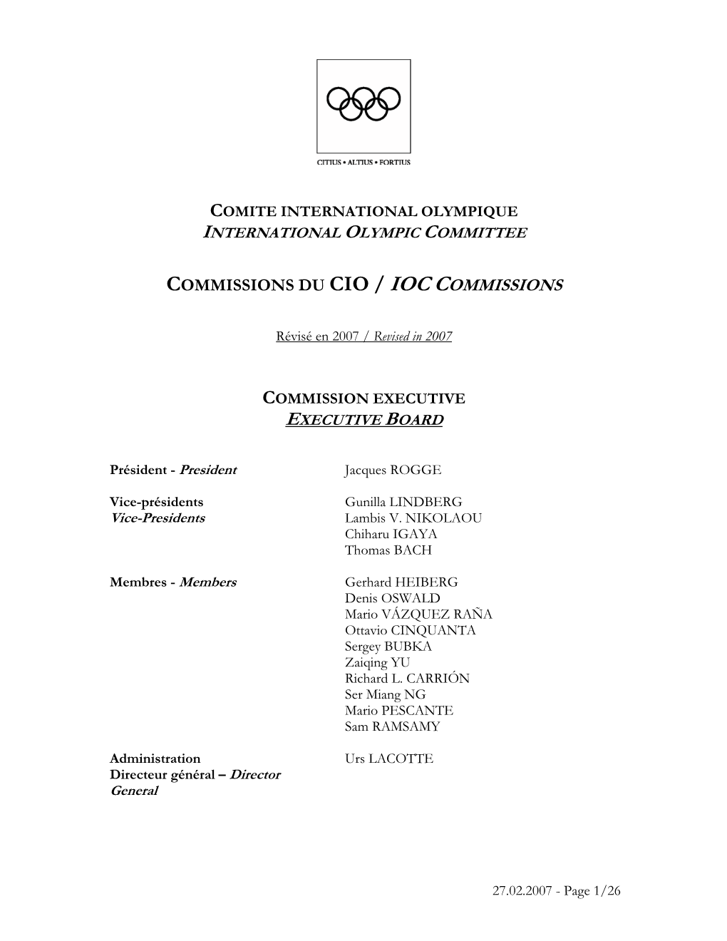 Ioc Commissions