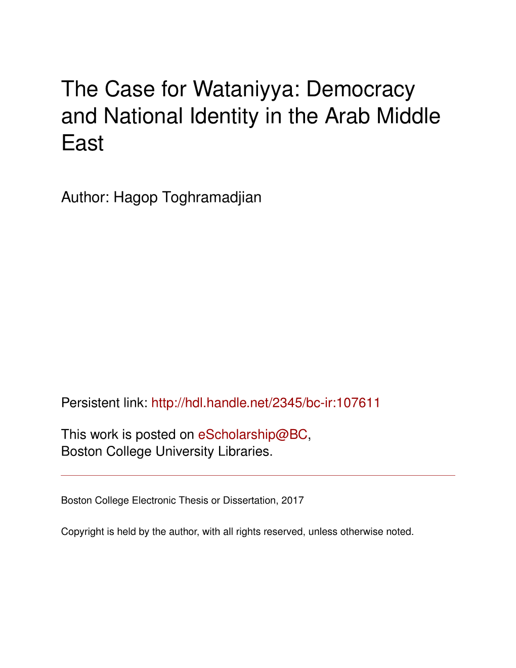 Democracy and National Identity in the Arab Middle East