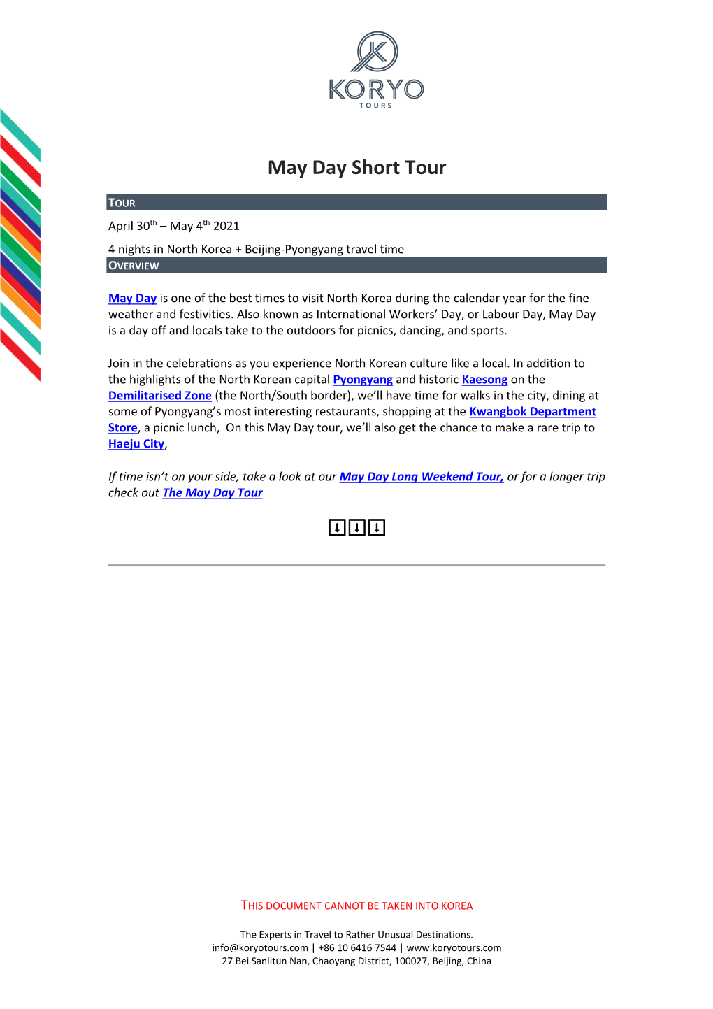 May Day Short Tour