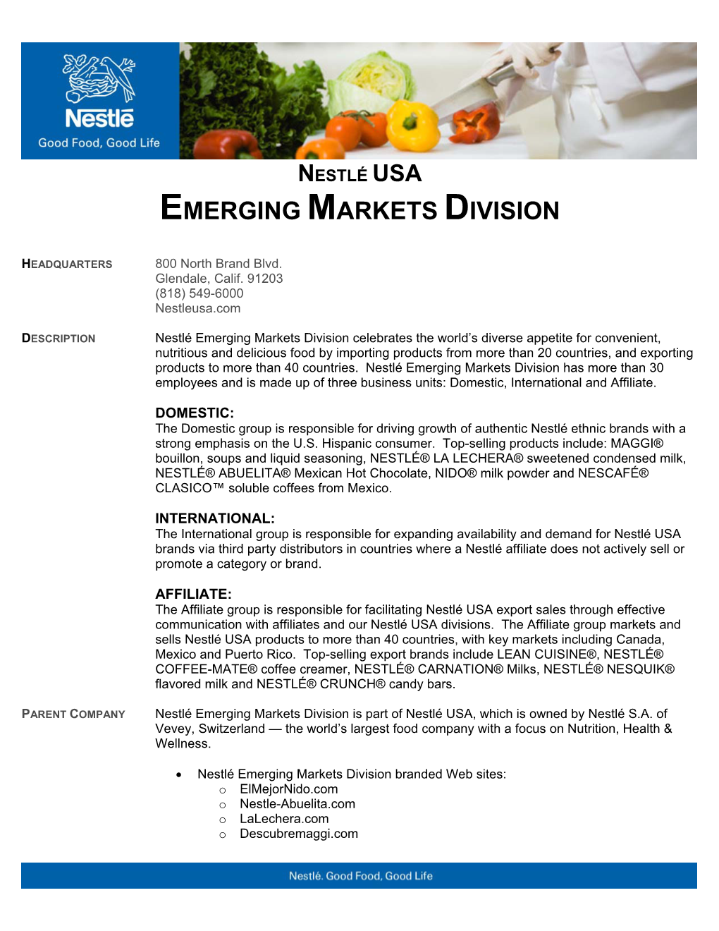 Emerging Markets Division