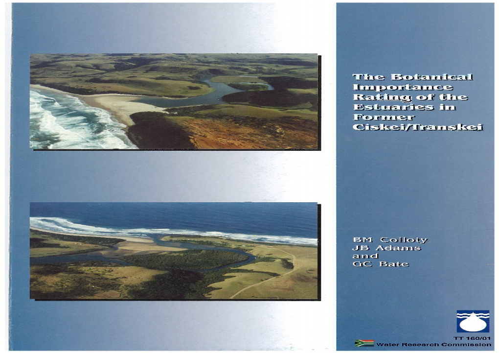 The Botanical Importance Rating of the Estuaries in Former Ciskei / Transkei B.M