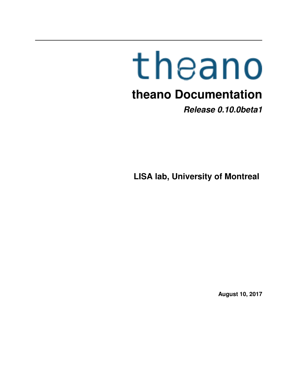 Theano Documentation Release 0.10.0Beta1