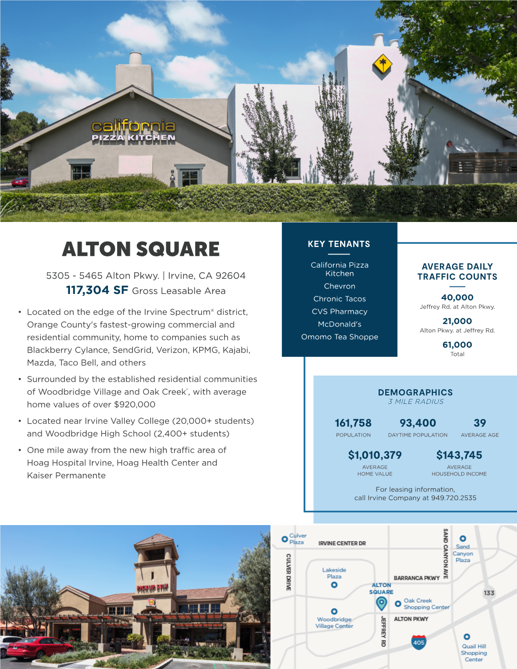 ALTON SQUARE KEY TENANTS California Pizza AVERAGE DAILY 5305 - 5465 Alton Pkwy