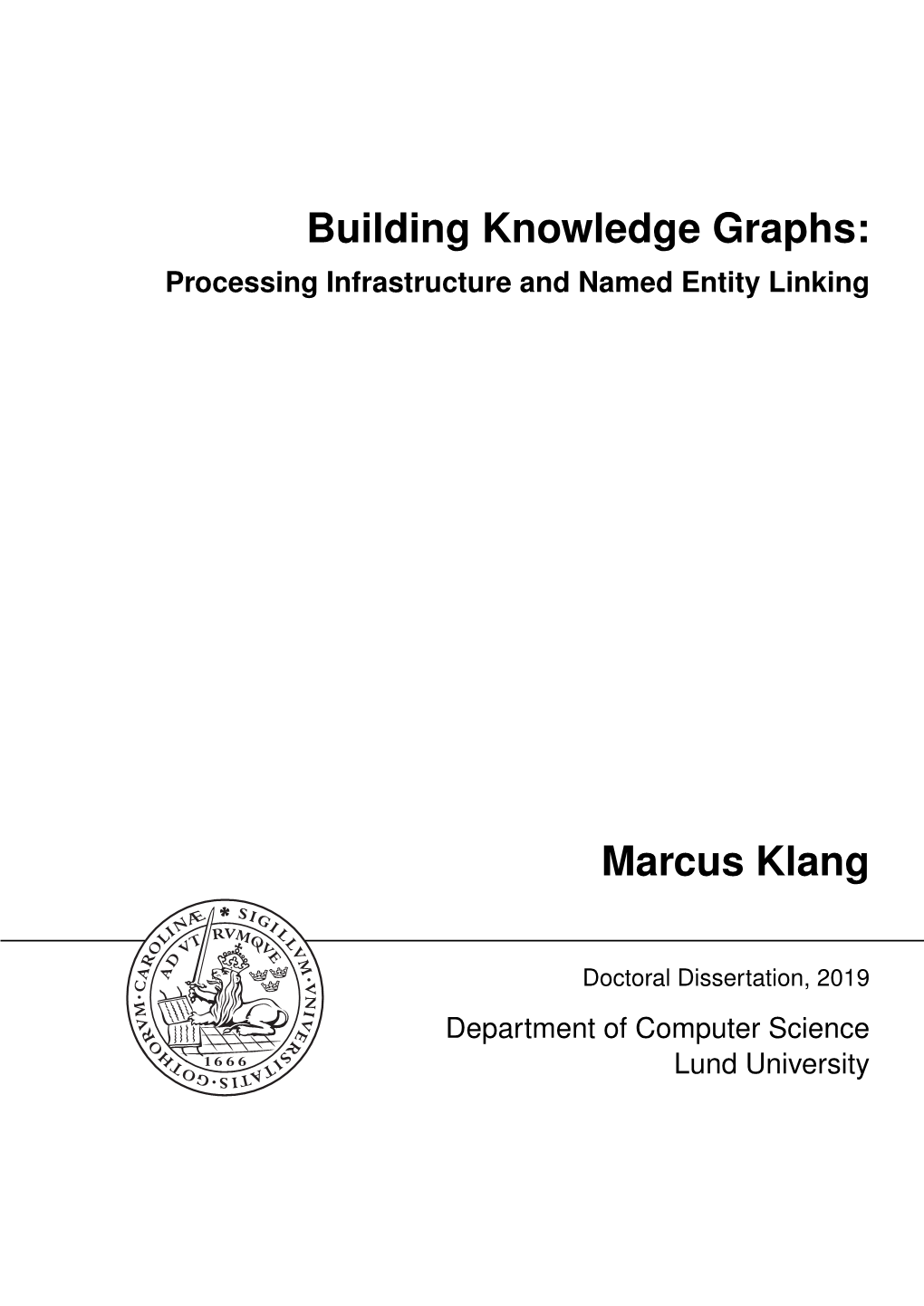 Building Knowledge Graphs: Marcus Klang