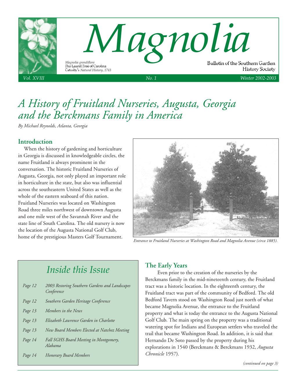 Magnolia Newsletter 10/02