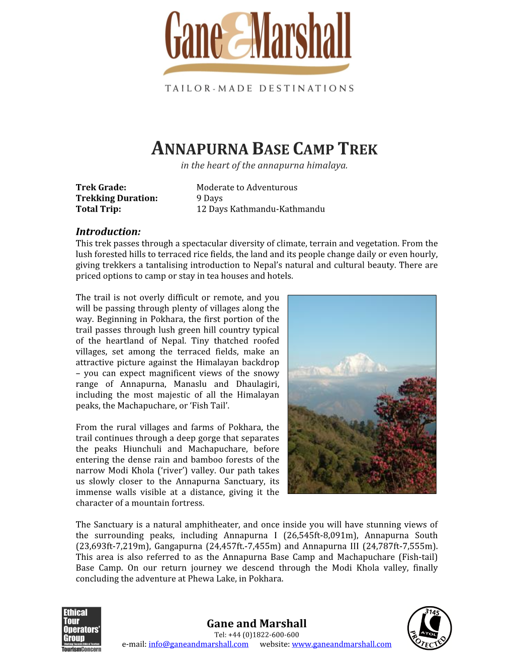 ANNAPURNA BASE CAMP TREK in the Heart of the Annapurna Himalaya