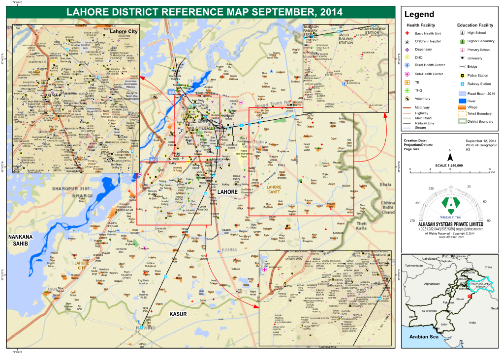 Lahore District Reference Map September, 2014