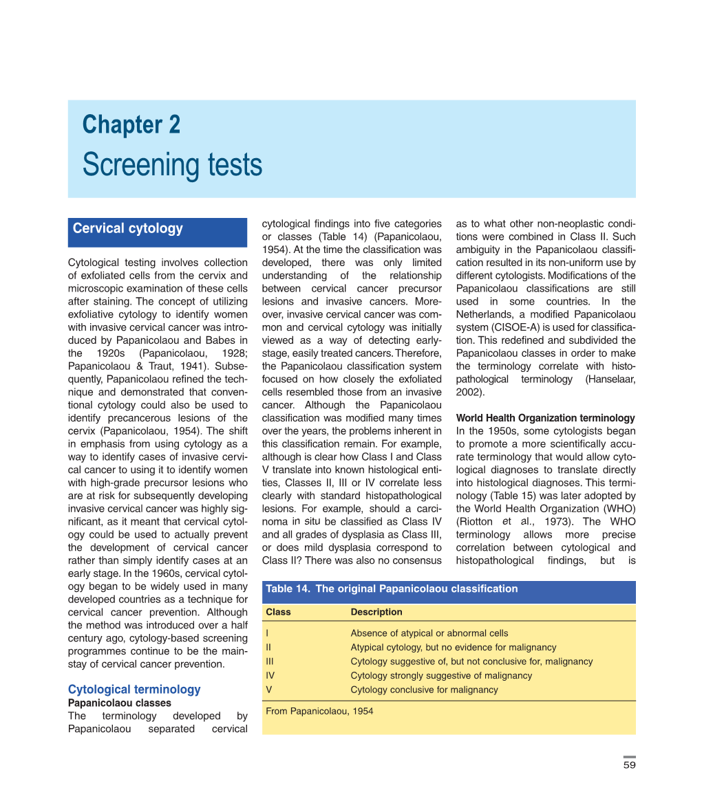 Chapter 2 Screening Tests