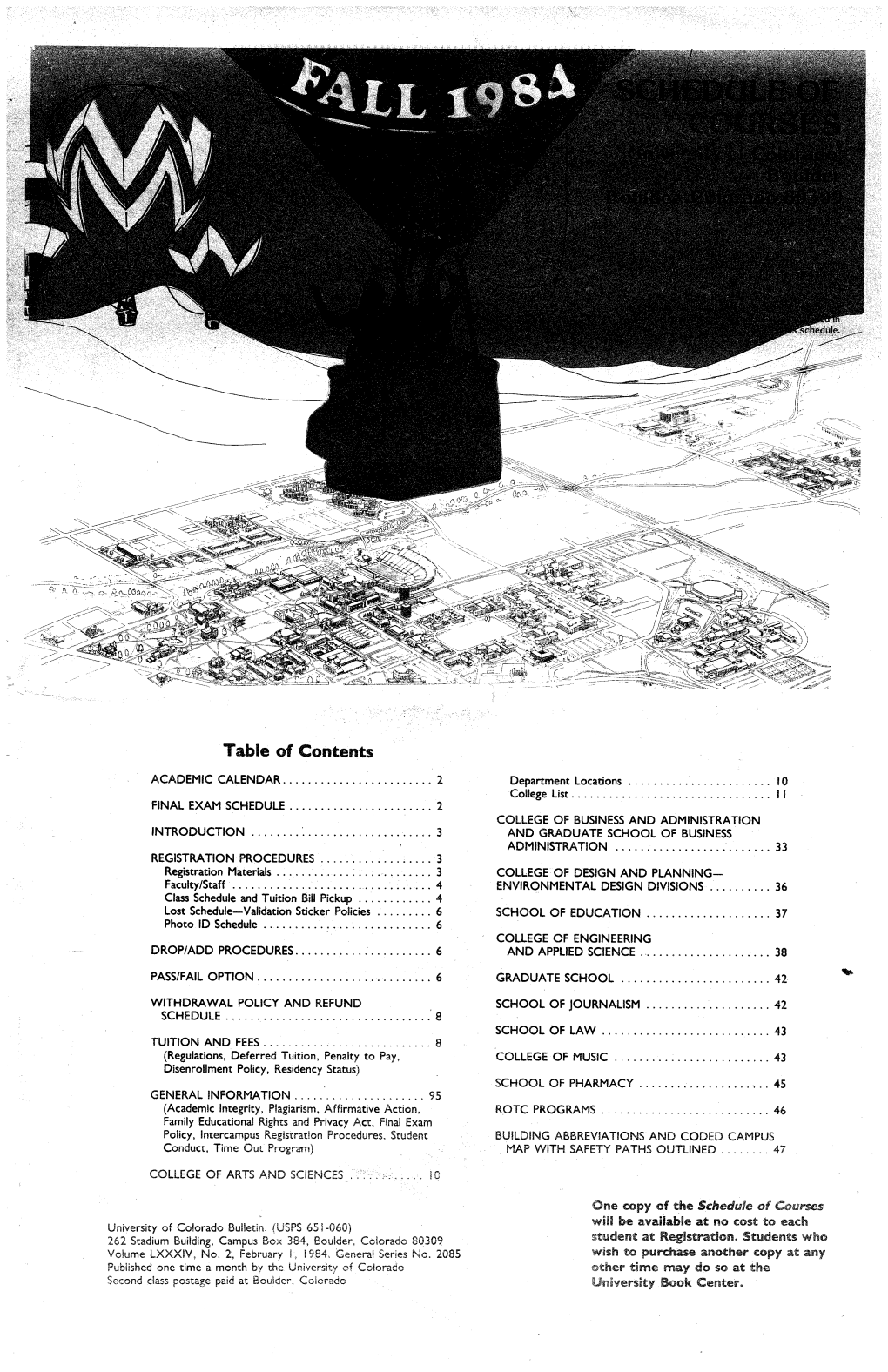 Fall 1984 Schedule of Courses