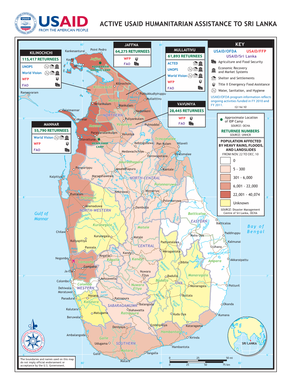 Active Usaid Humanitarian Assitance to Sri Lanka