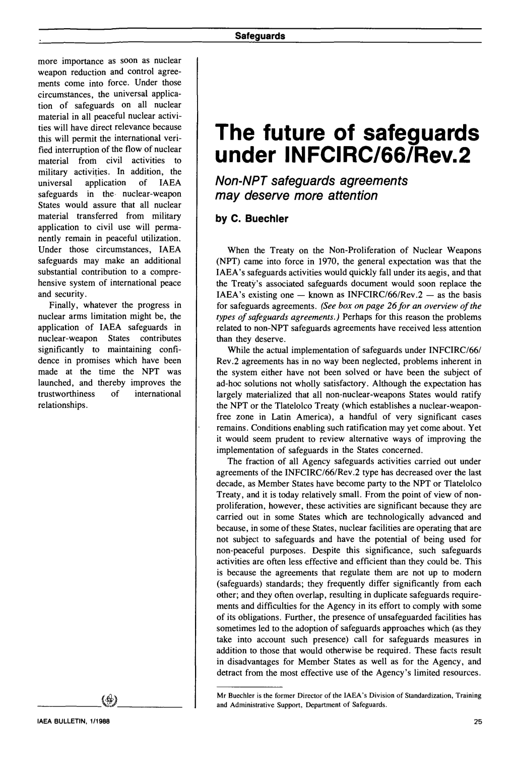 The Future of Safeguards Under INFCIRC/66/Rev.2