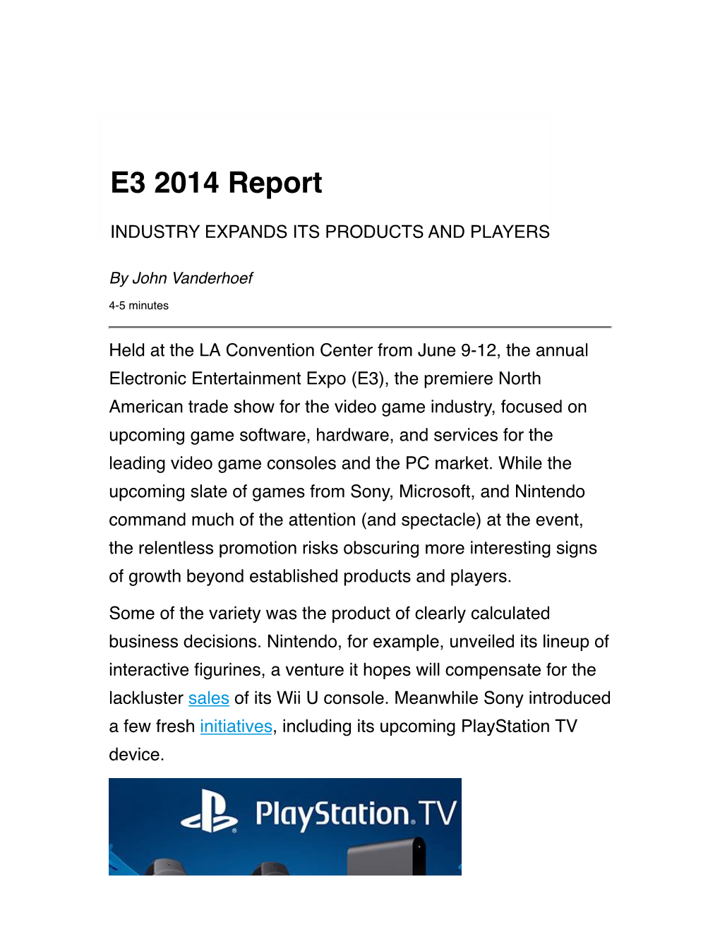 E3 2014 Report