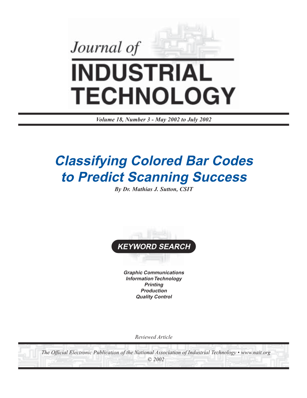 Classifying Colored Bar Codes to Predict Scanning Success by Dr