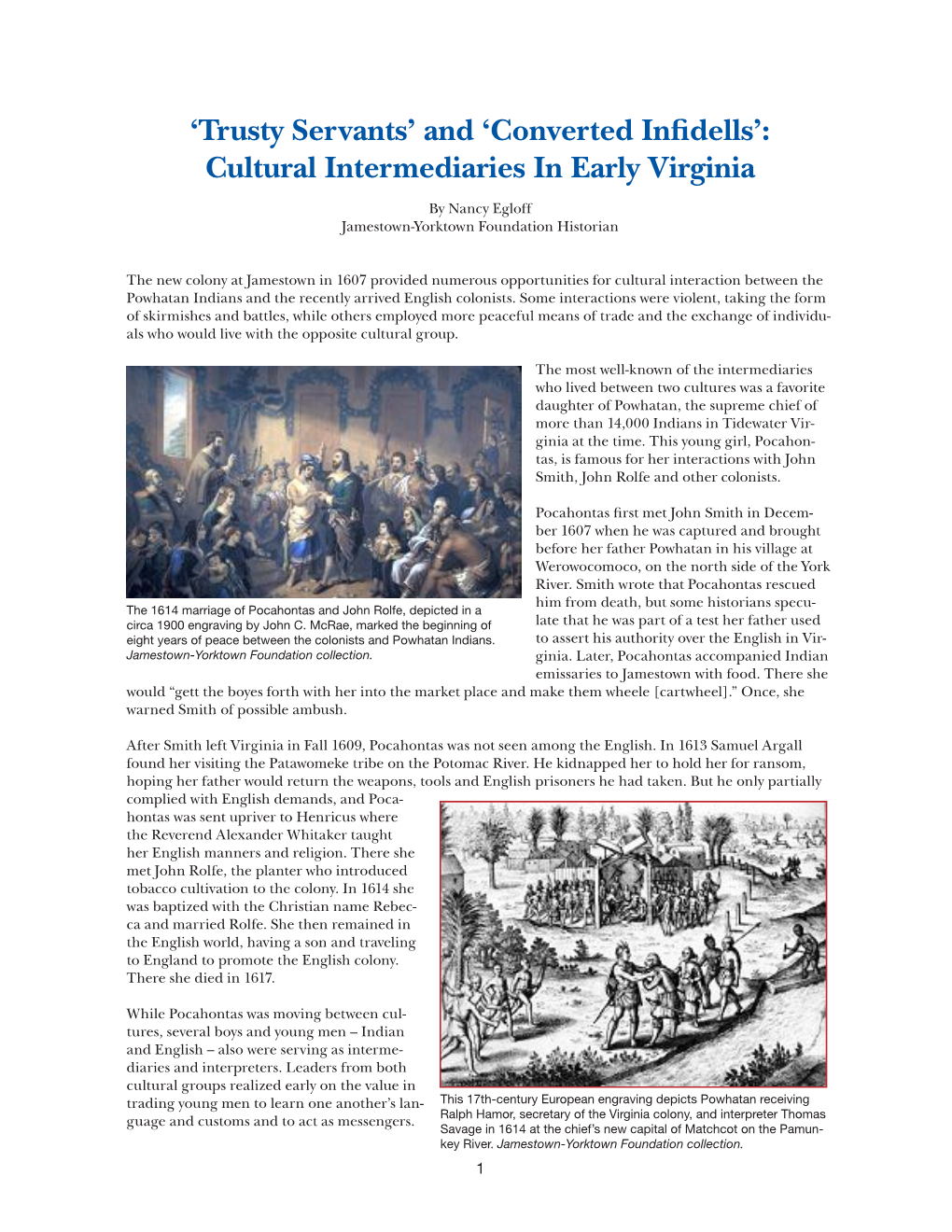 Cultural Intermediaries in Early Virginia