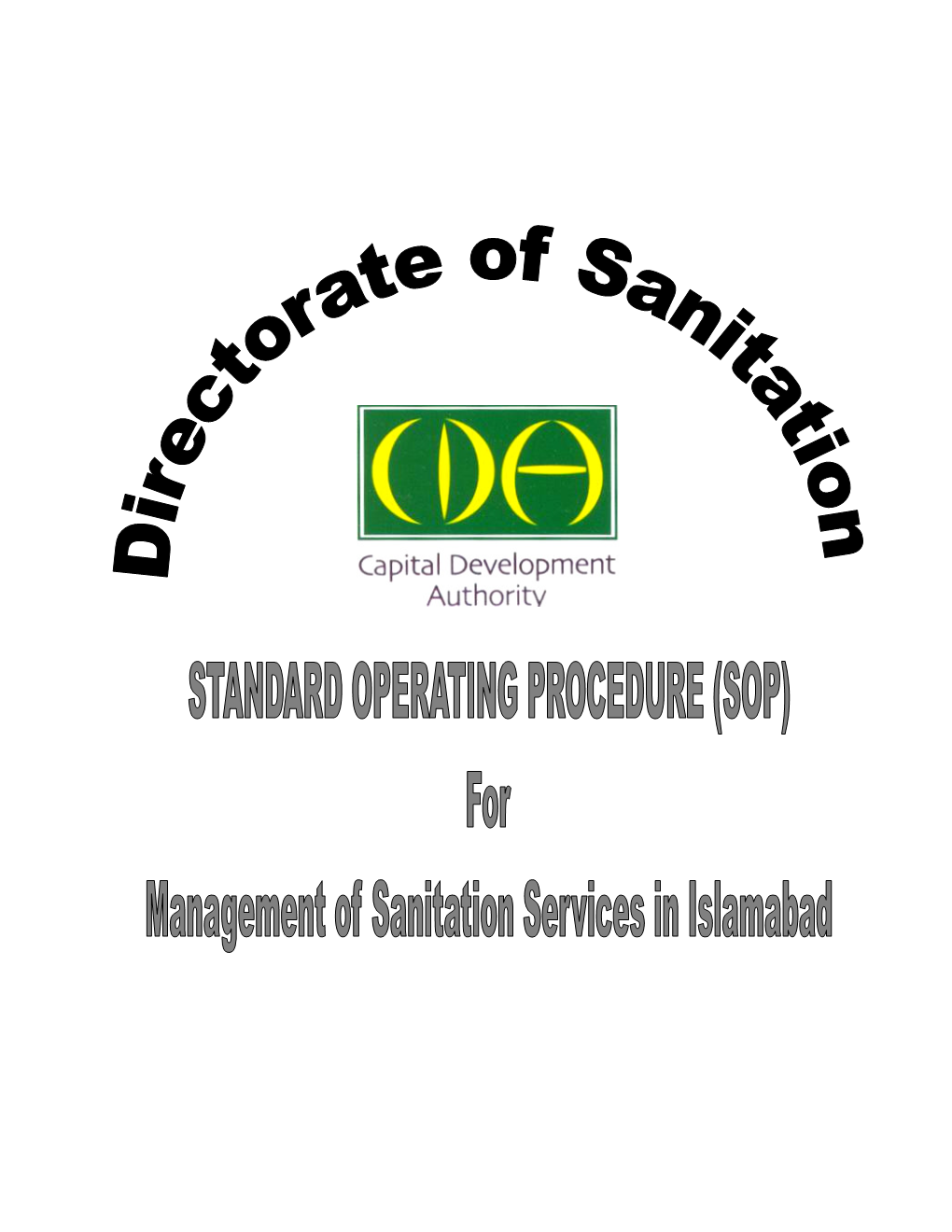 SOP for Management of Sanitation Services in Islamabad 2008