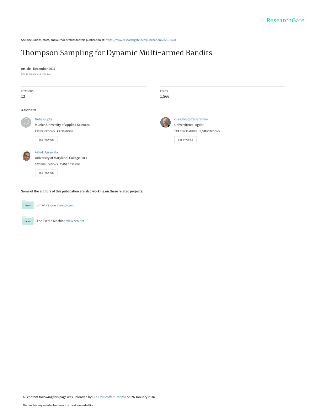 Thompson Sampling for Dynamic Multi-Armed Bandits