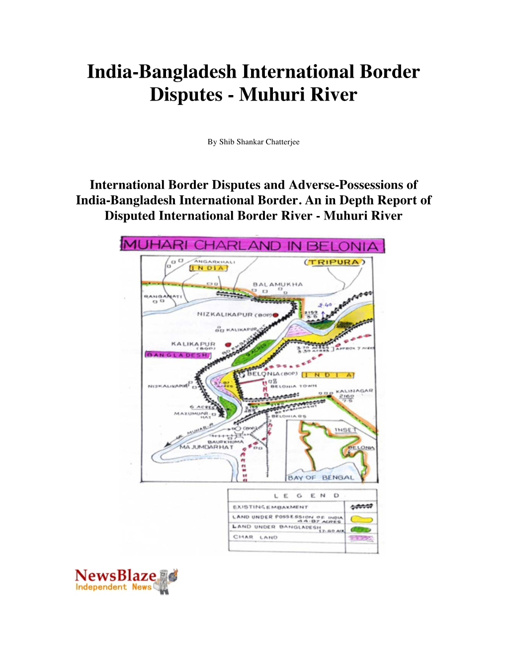 India-Bangladesh International Border Disputes - Muhuri River