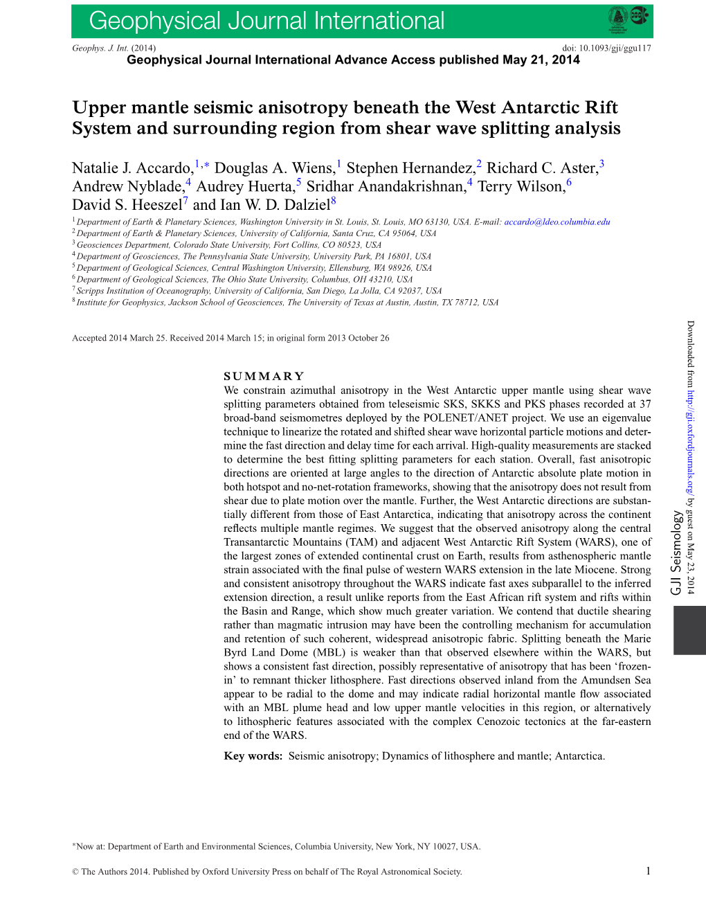 Upper Mantle Seismic Anisotropy Beneath the West Antarctic Rift System and Surrounding Region from Shear Wave Splitting Analysis