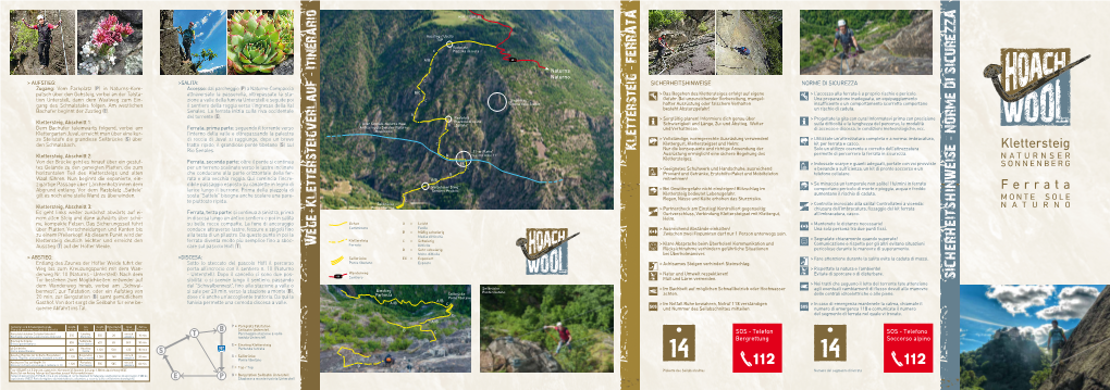 Wege Klettersteigverlauf Itinerario Klettersteig FERRATA