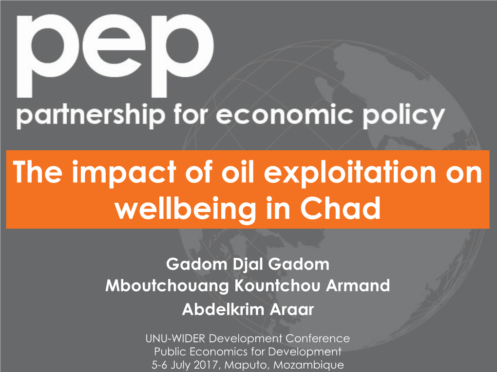 The Impact of Oil Exploitation on Wellbeing in Chad