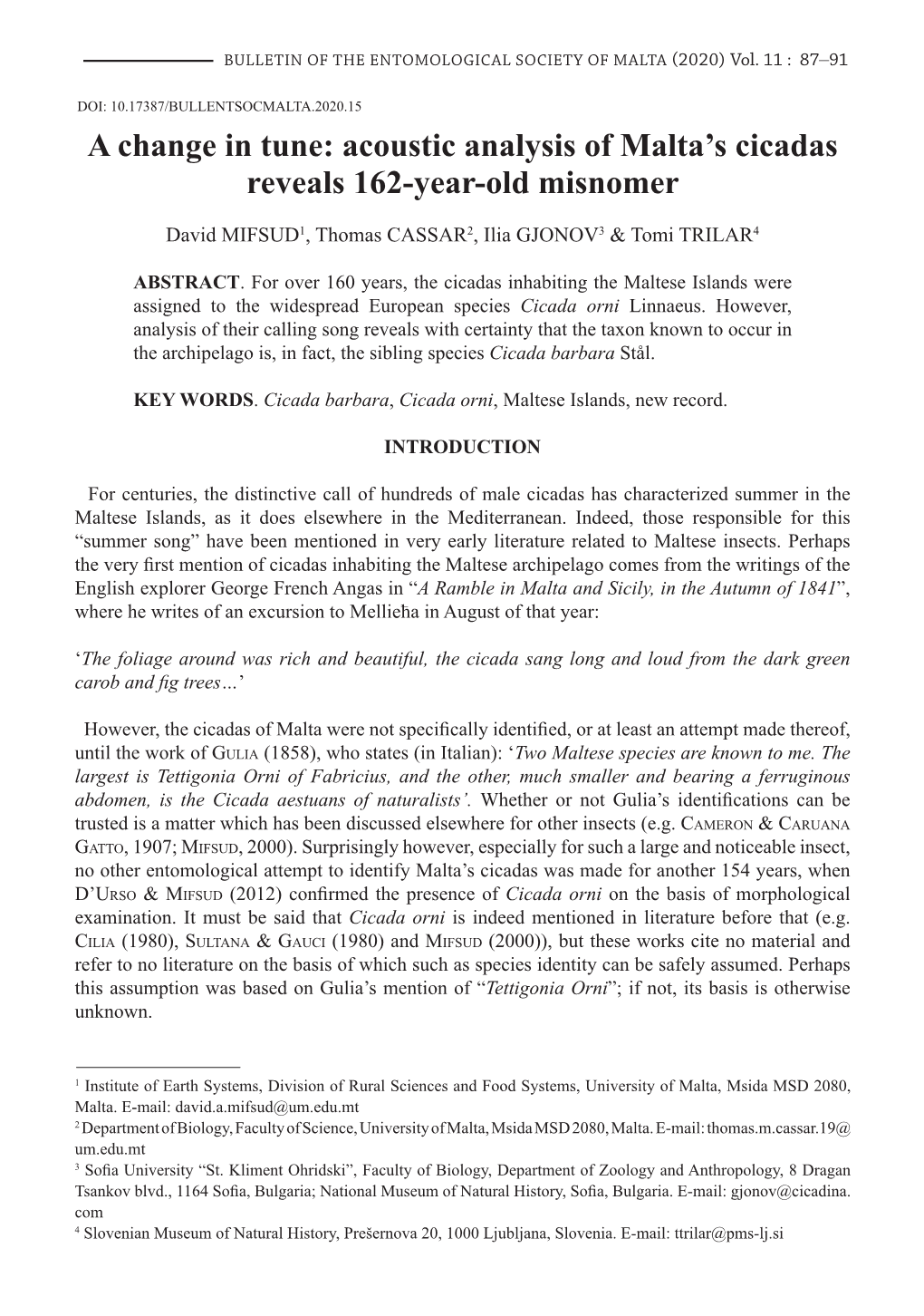 Acousitc Analysis of Malta's Cicadas.Pdf