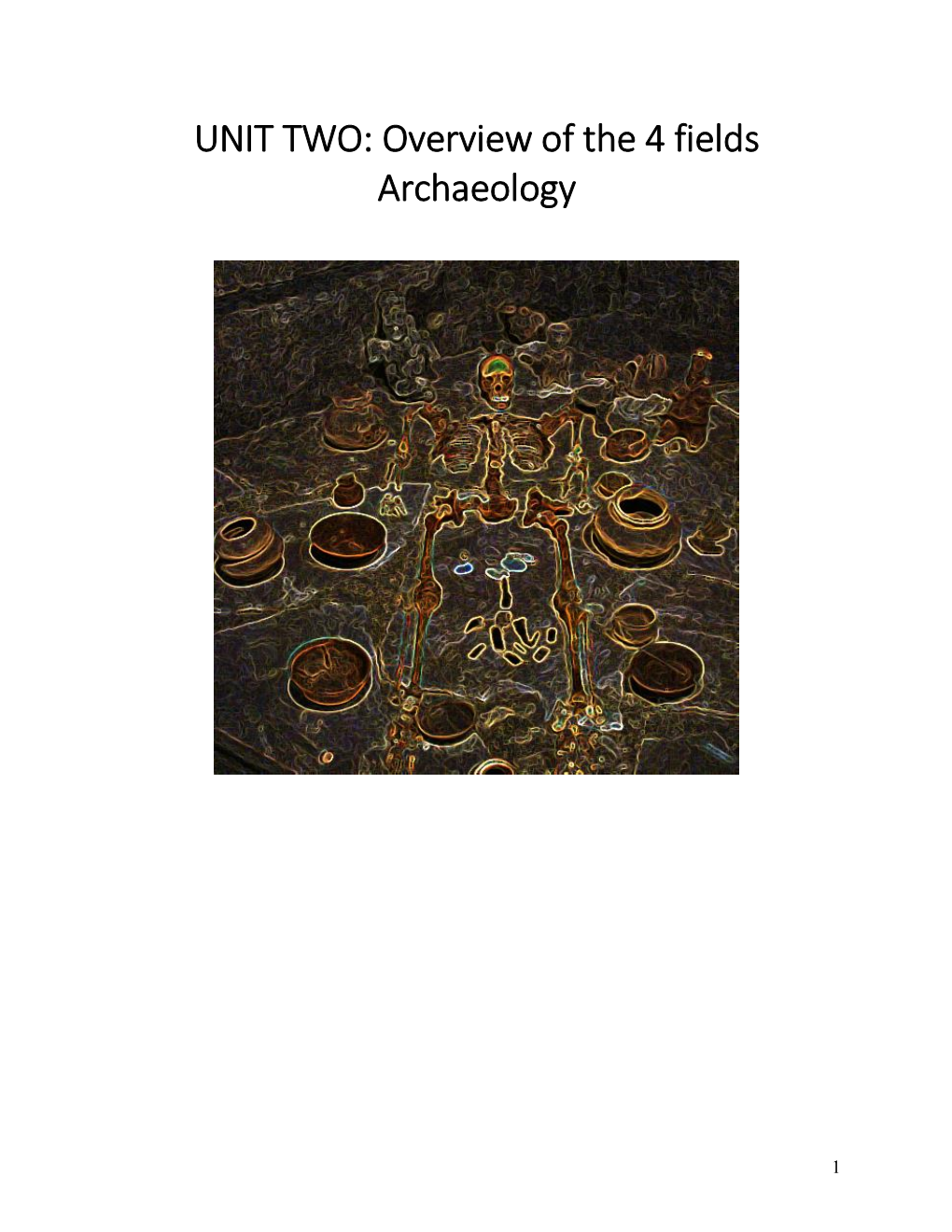 UNIT TWO: Overview of the 4 Fields Archaeology