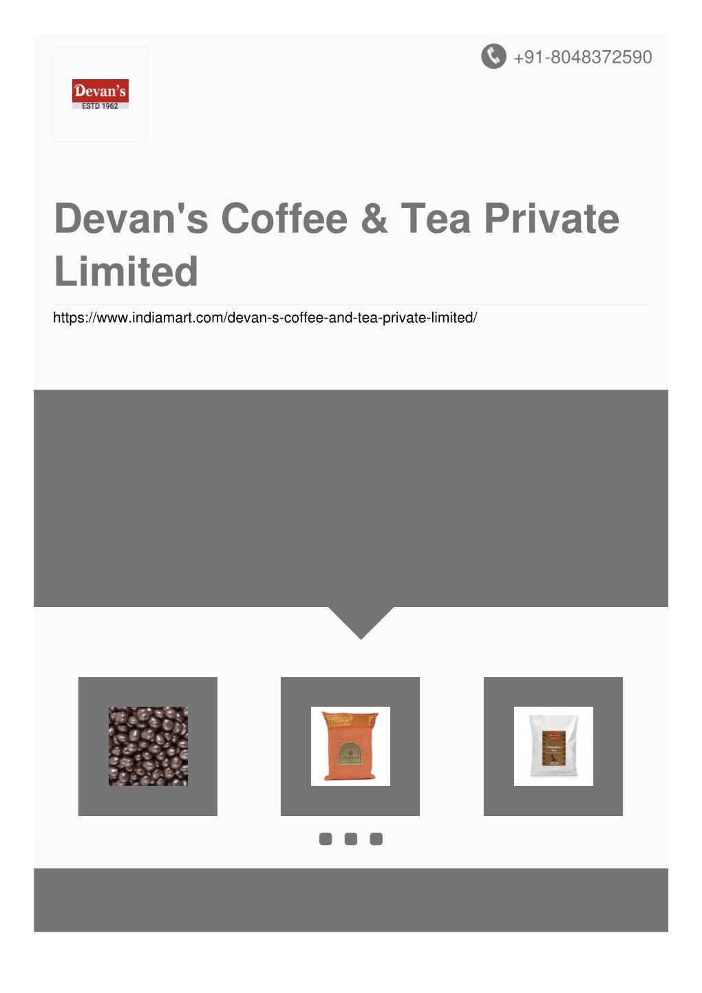 Devan's Coffee & Tea Private Limited