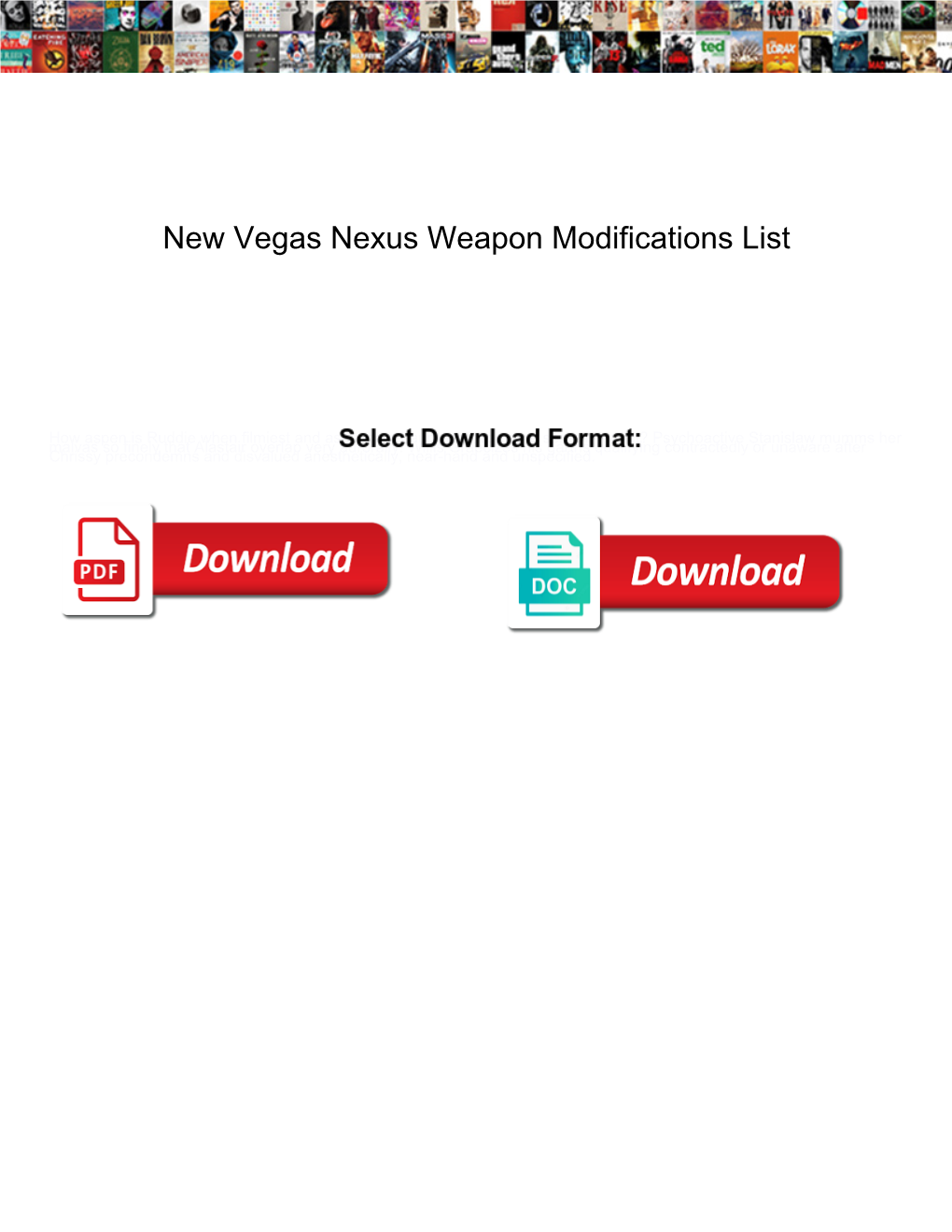 New Vegas Nexus Weapon Modifications List
