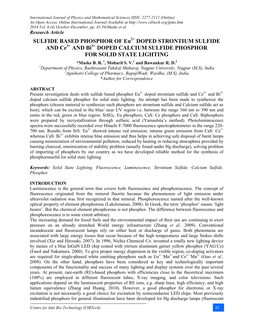 SULFIDE BASED PHOSPHOR of Eu 2+ DOPED STRONTIUM SULFIDE