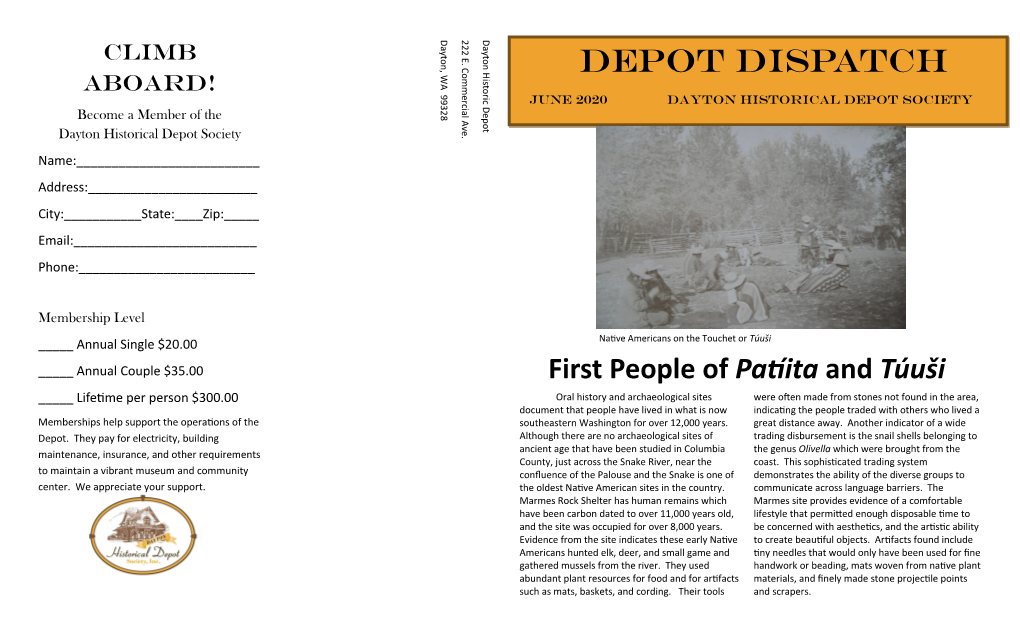 Depot Dispatch Aboard! June 2020 Dayton Historical Depot Society