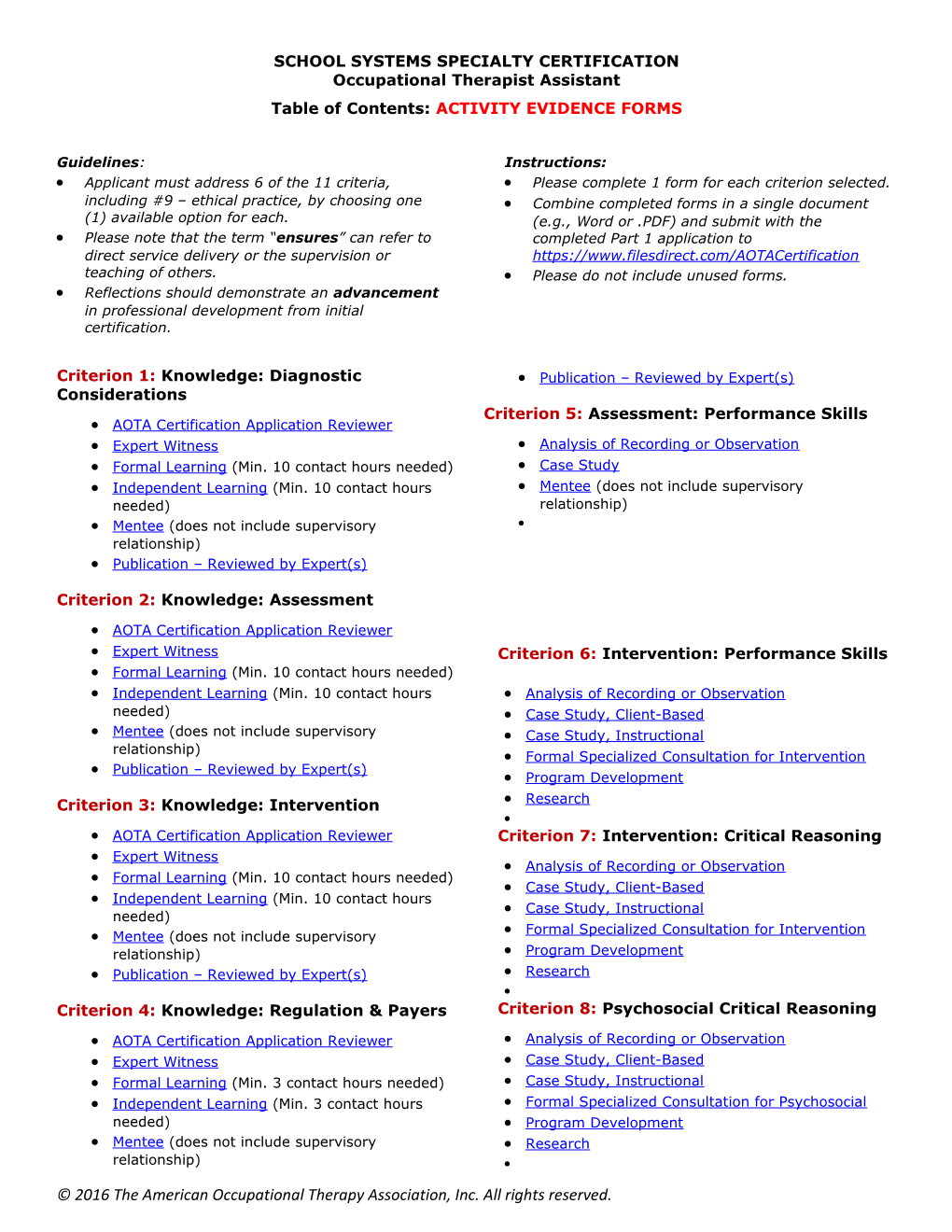 School Systems Specialty Certification