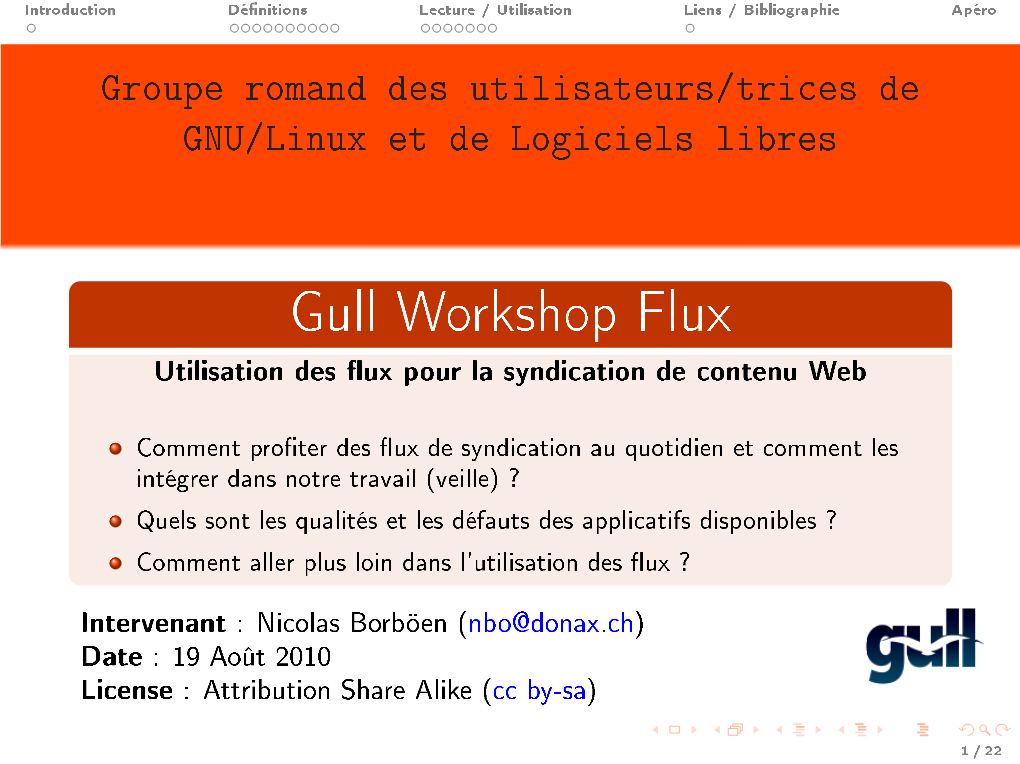 Gull Workshop Flux Utilisation Des Ux Pour La Syndication De Contenu Web