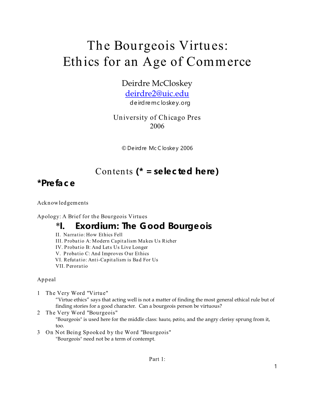 The Bourgeois Virtues: Ethics for an Age of Commerce