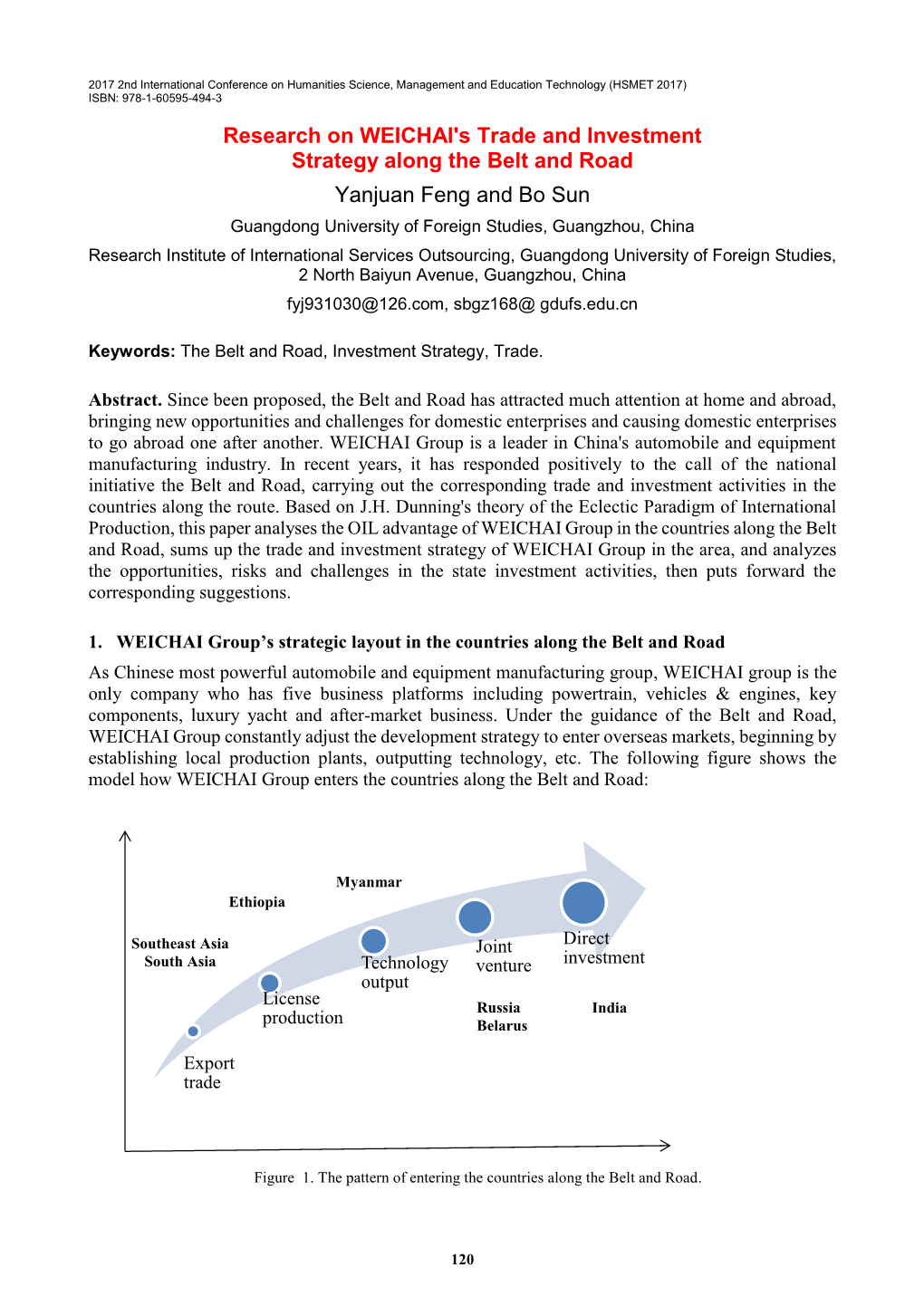 Research on WEICHAI's Trade and Investment Strategy Along the Belt