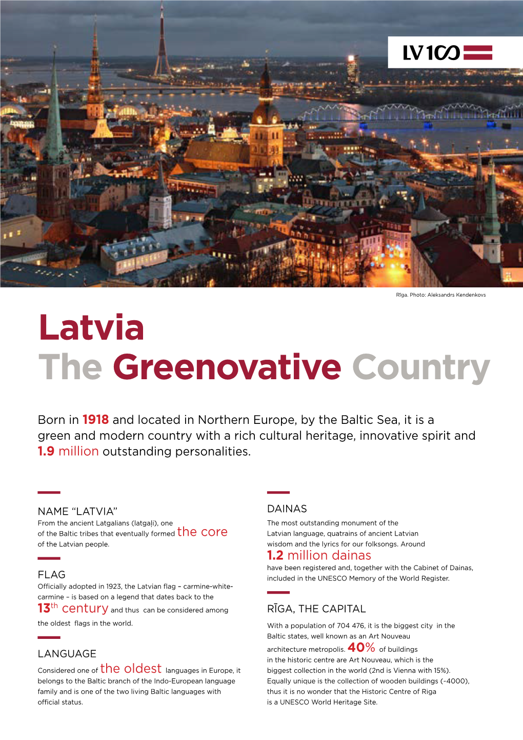 Latvia the Greenovative Country