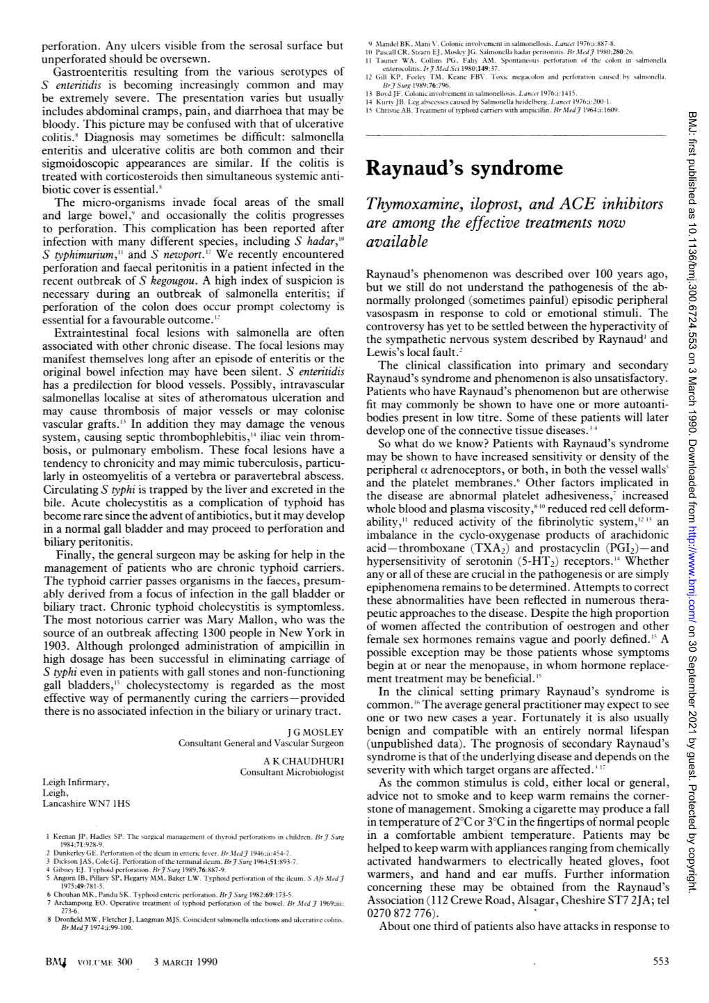 Raynaud's Syndrome