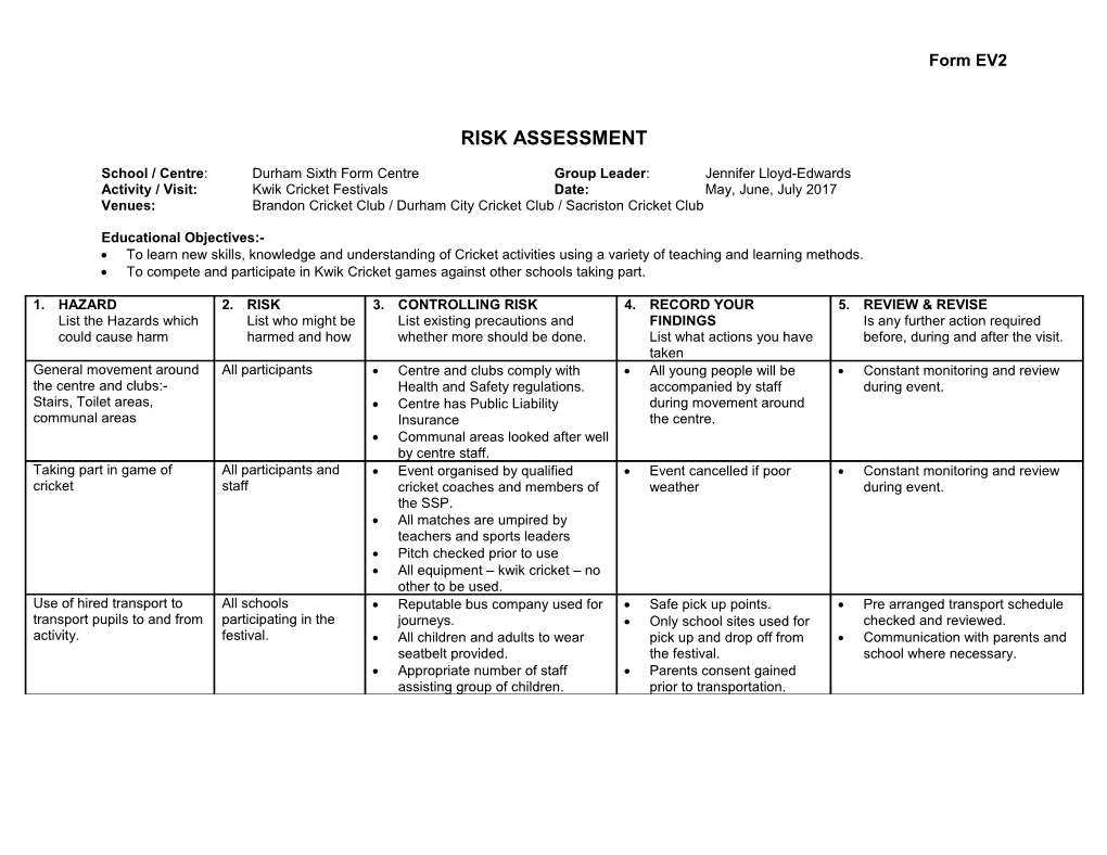 Risk Assessment Form s5