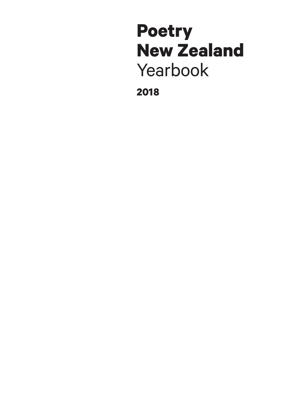 Poetry New Zealand Yearbook 2018