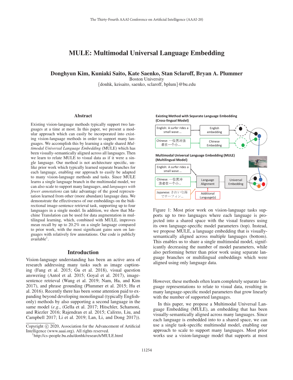 MULE: Multimodal Universal Language Embedding