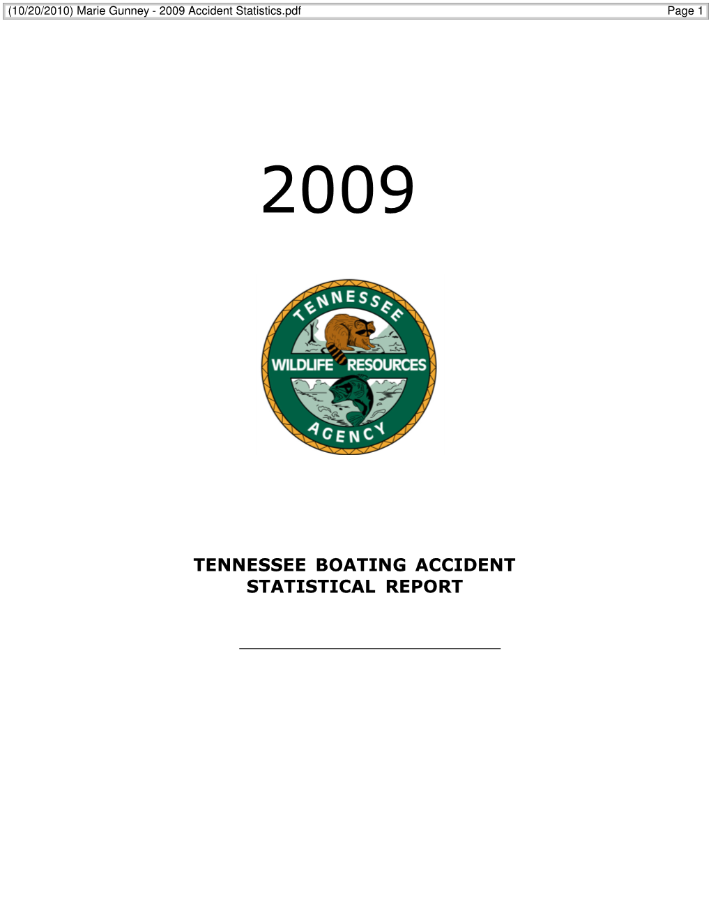 2009 Boating Accident Statistics