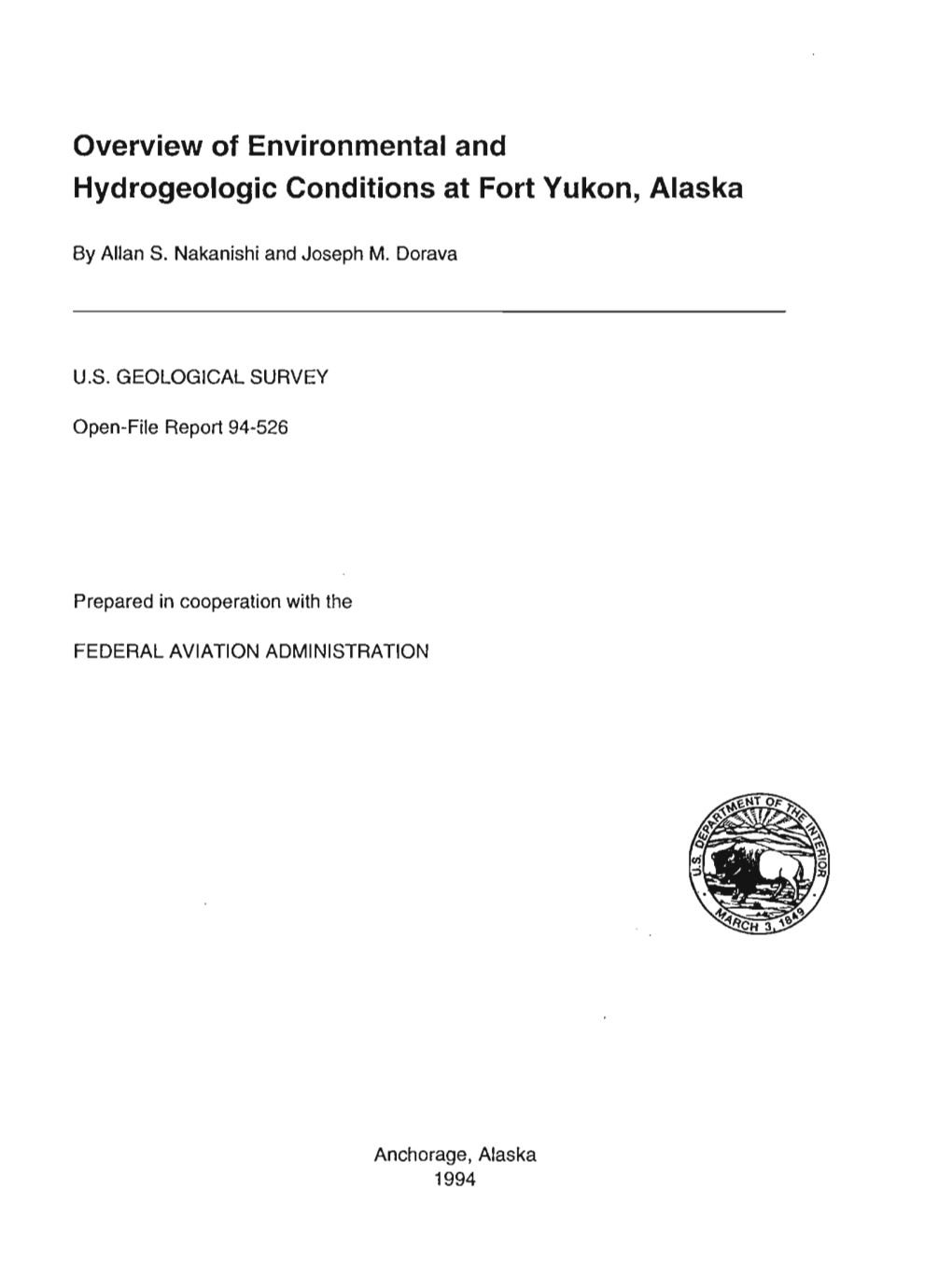 Overview of Environmental and Hydrogeologic Conditions at Fort Yukon, Alaska