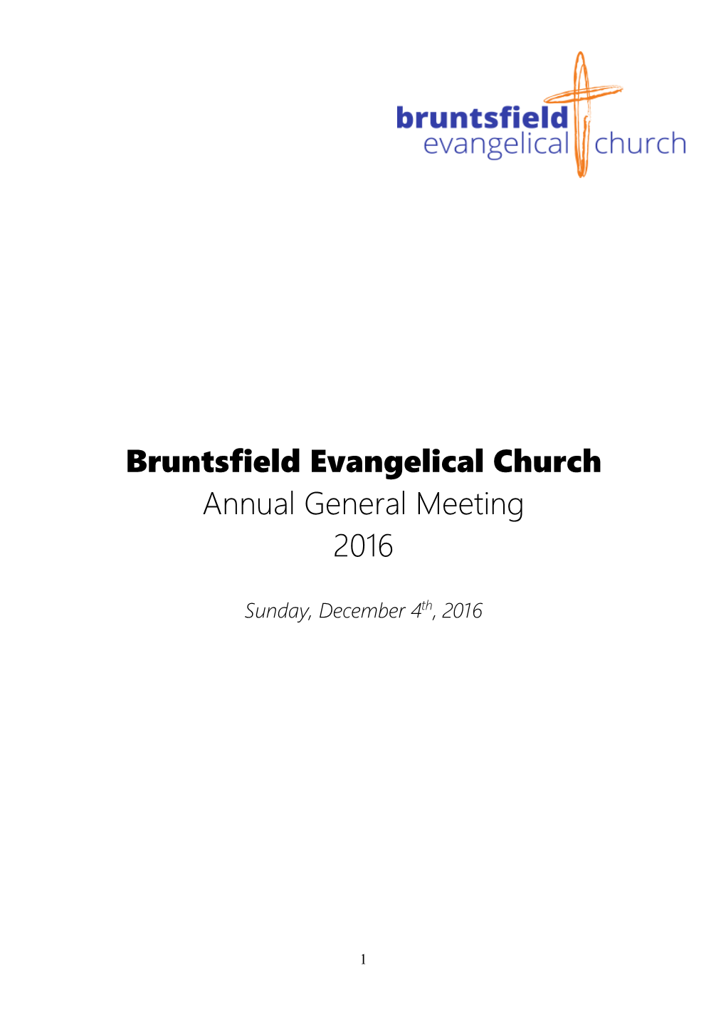 Bruntsfield Evangelical Church Annual General Meeting 2016