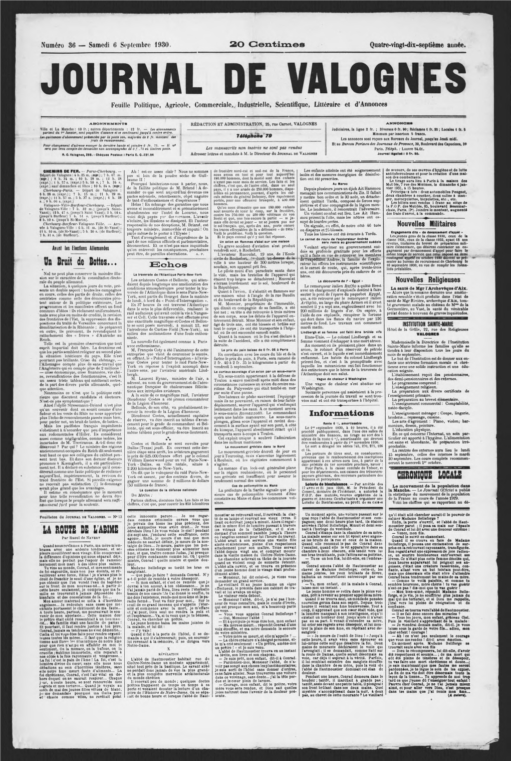 Journal De Valognes 36 1930-09