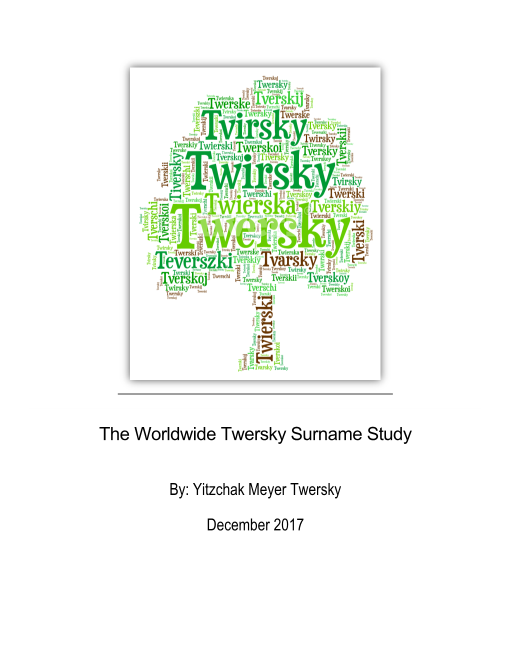The Worldwide Twersky Surname Study