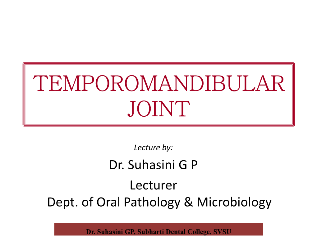 Temporomandibular Joint