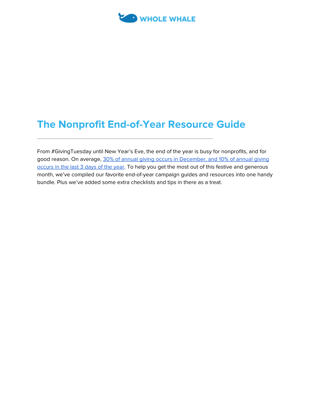 The Nonprofit End-Of-Year Resource Guide ______