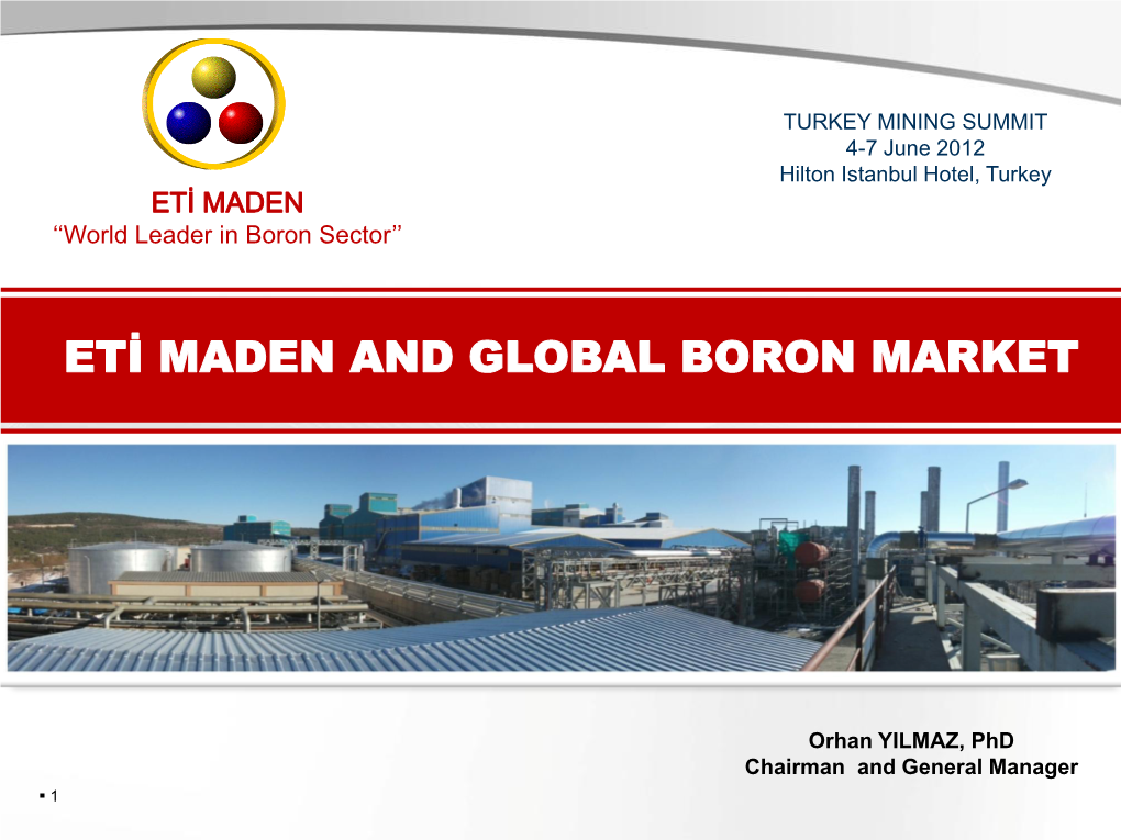 Eti Maden and Global Boron Market