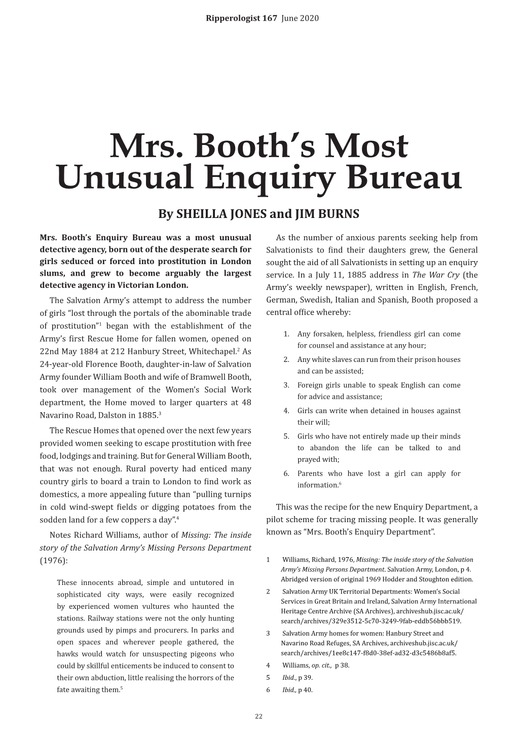 Mrs. Booth's Most Unusual Enquiry Bureau