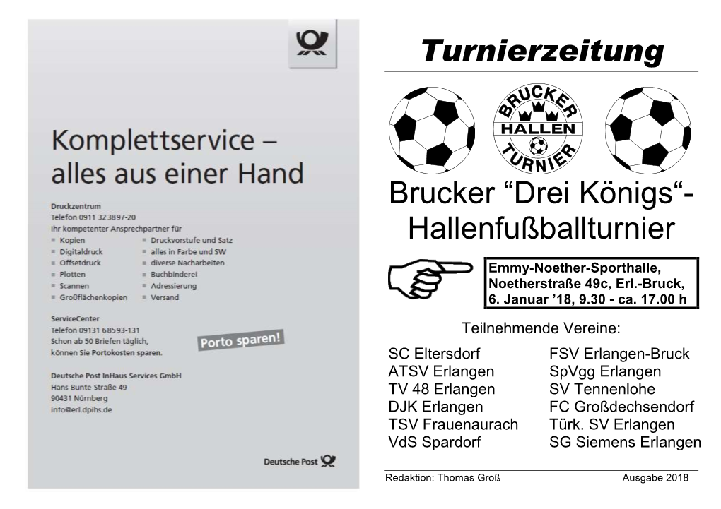 Turnierzeitung Für 6.1.2001