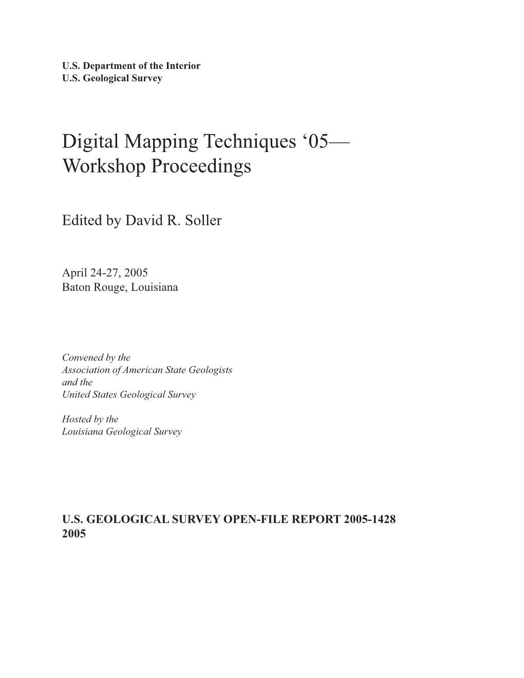 Digital Mapping Techniques '05—Workshop Proceedings